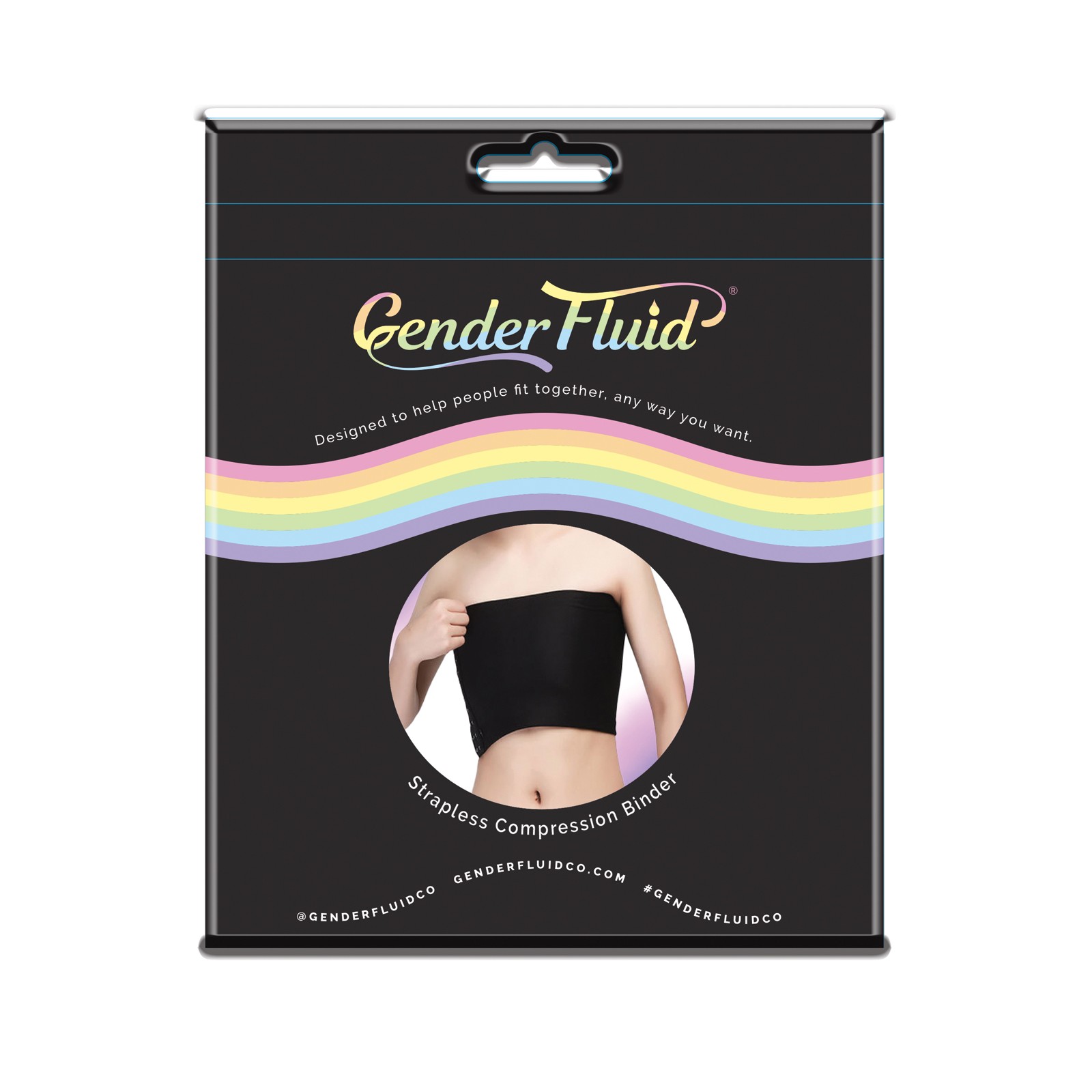 Gender Fluid Strapless Chest Compression Binder - L Black Gender Fluid Strapless Chest Compression Binder - L Black