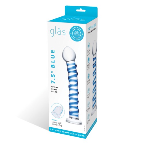 Dildo de Vidrio Espiral Azul