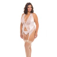 Noah Soft Cup Merrywidow with Garter Straps & G-String - Peach Whip 1X/2X