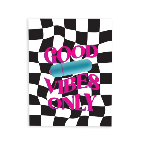 Tarjeta Picante Good Vibes Only con Vibrador y Toallitas