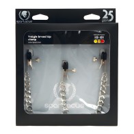 Spartacus Y-Style Broad Tip Nipple Clamps & Clit Clamp