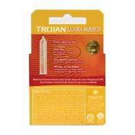 Trojan Ultra Ribbed Condoms - Box of 3