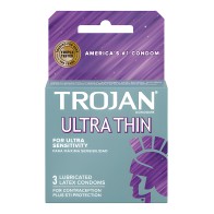 Condones Lubricados Ultra Delgados Trojan - Caja de 3