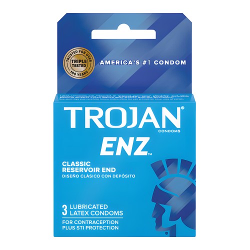 Trojan Enz Condones Lubricados - Caja de 3