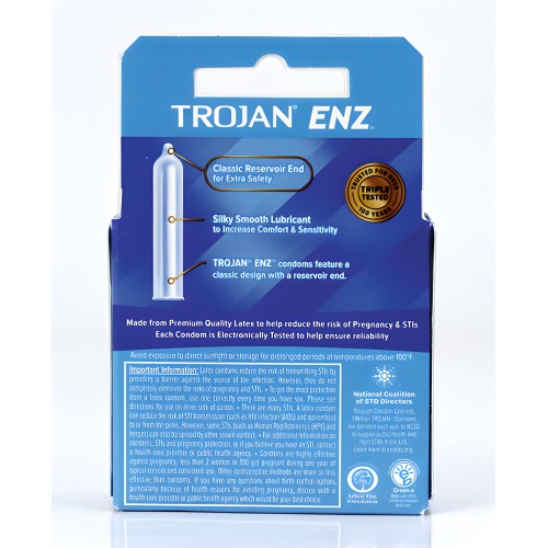 Trojan Enz Lubricated Condoms - Box of 3