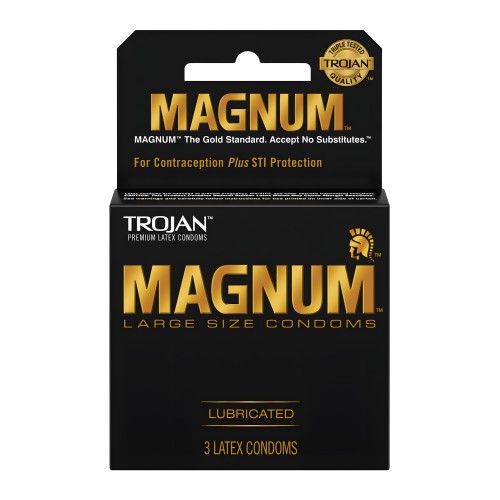 Condones Magnum Trojan - Caja de 3 | Condones Grandes
