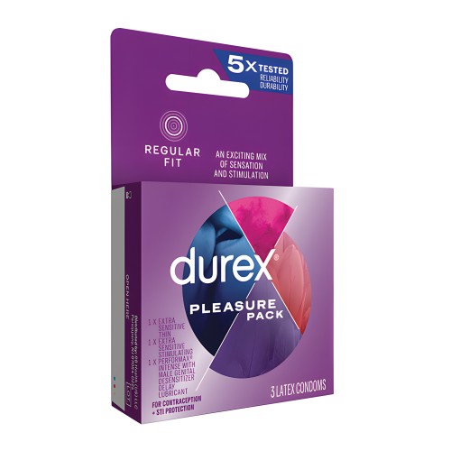Pack de Condones Durex Pleasure - Caja de 3