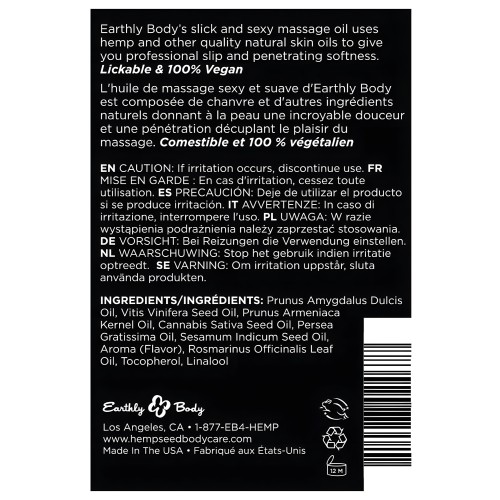 Earthly Body Edible Massage Oil - 8 oz Cherry