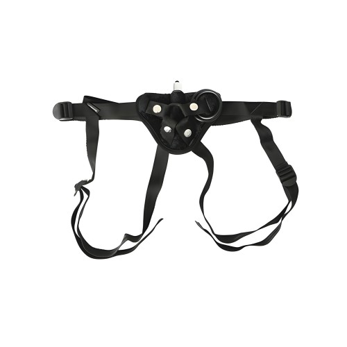 Arnés de Terciopelo Vibrante Sportsheets con Bullet - Negro