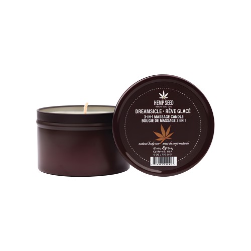Earthly Body Suntouched Hemp Candle - 6 oz Round Tin Dreamsicle