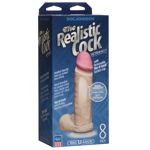 Pene Realista ULTRASKYN de 8" con Testículos - Blanco