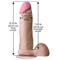 Pene Realista ULTRASKYN de 8" con Testículos - Blanco