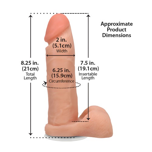 Pene Realista ULTRASKYN de 8" con Testículos - Blanco