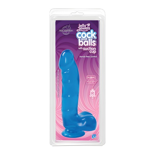 Jelly Cock con Base de Succión - Azul
