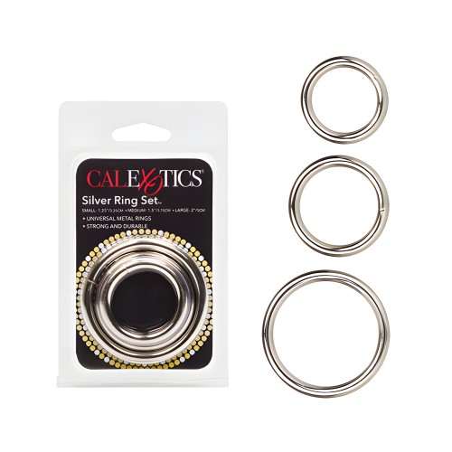 Juego de Anillos Plateados