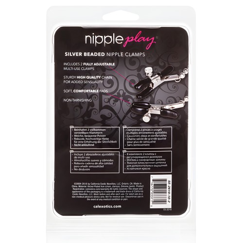 Pinzas de Pezón con Cuentas Plateadas Nipple Play