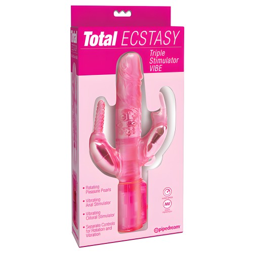 Total Ecstasy Triple Stimulator Vibe - Rosa