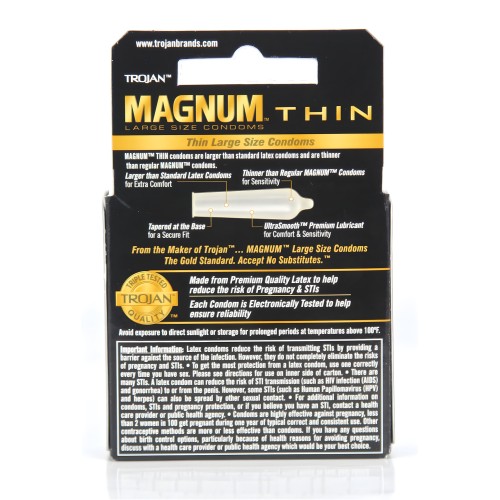 Condones Trojan Magnum Thin - Caja de 3