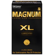 Condones Trojan Magnum XL Lubricados - Caja de 12