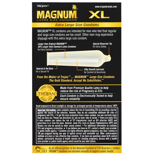 Condones Trojan Magnum XL Lubricados - Caja de 12