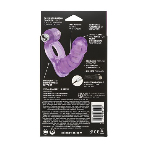 Double Diver Vibrating Enhancer w/Flexible Penetrator - Purple