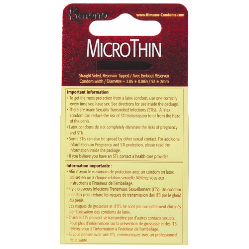 Preservativos Kimono Micro Thin - Caja de 3 - Ultra Delgado