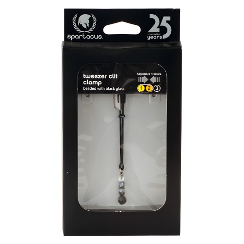 Pinzas para Clítoris Negras con Perlas - Spartacus
