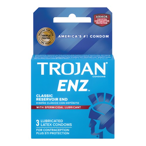 Trojan Enz Spermicidal Condoms Box of 3