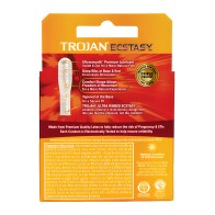 Trojan Ultra Ribbed Ecstasy Condoms - Box of 3