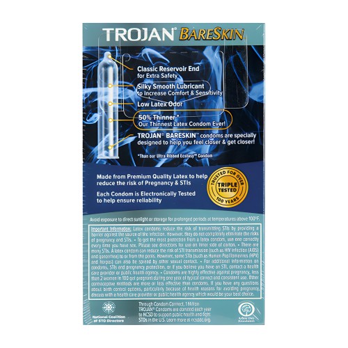 Condones Trojan BareSkin - Caja de 10