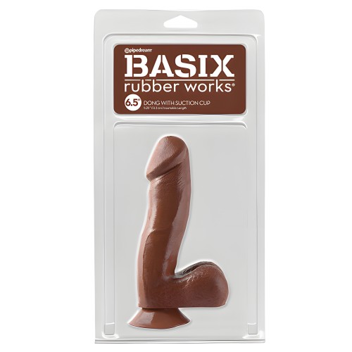 Basix Rubber Works 6.5" Dong w/Suction Cup - Brown