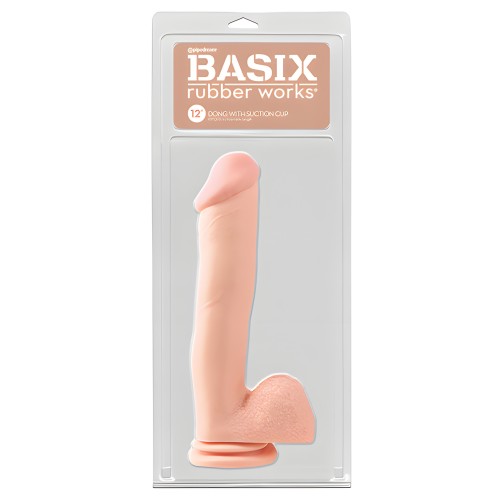 Basix Rubber Works 12" Dong w/Suction Cup - Flesh