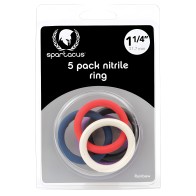 Spartacus 1.25" Nitrile Cock Ring Set - Asst. Colors