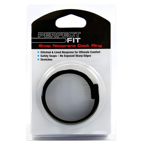 Perfect Fit Neoprene Snap Cock Ring - Black