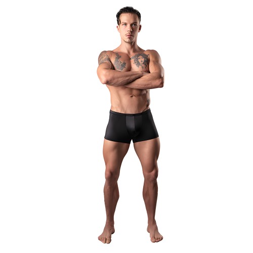 Male Power Satin Lycra Boxer - Black X Large