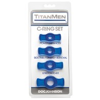 Titanmen Tools Cock Ring Set - Blue