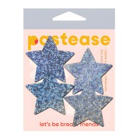 Pastease Petites Glitter Star - Silver O/S Pack of 2