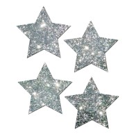 Pastease Petites Glitter Star - Silver O/S Pack of 2