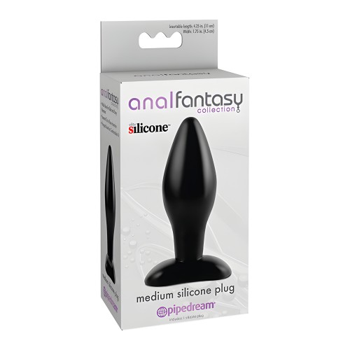 Medium Silicone Anal Plug - Black