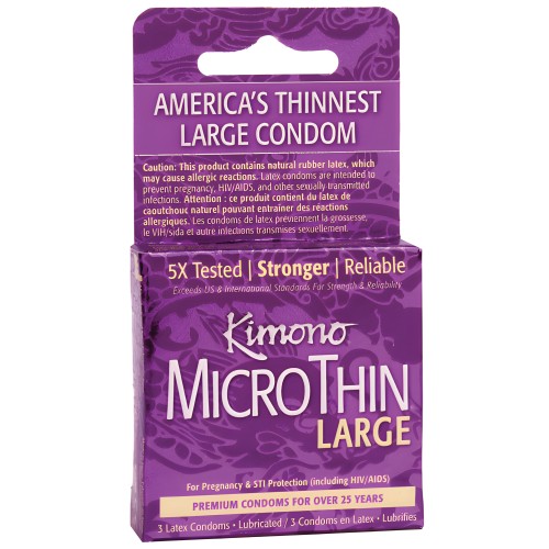 Condones Kimono Micro Thin Large - Caja de 3