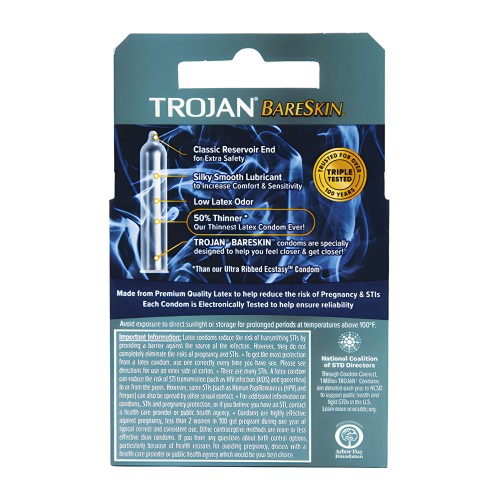 Condomes Trojan Bareskin - Caja de 3