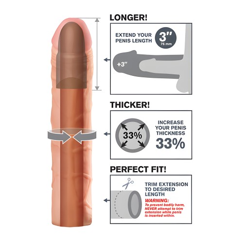 Fantasy X-tensions Perfect 3" Extension - Flesh | Enhance Pleasure