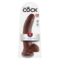 King Cock 9" Dildo - Brown