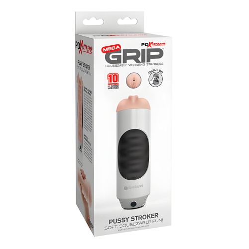 Pipedream Extreme Toyz Mega Grip Squeezable Vibrating Stroker - Pussy