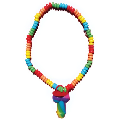 Rainbow Stretchy Cock Candy Necklace by Hott Products