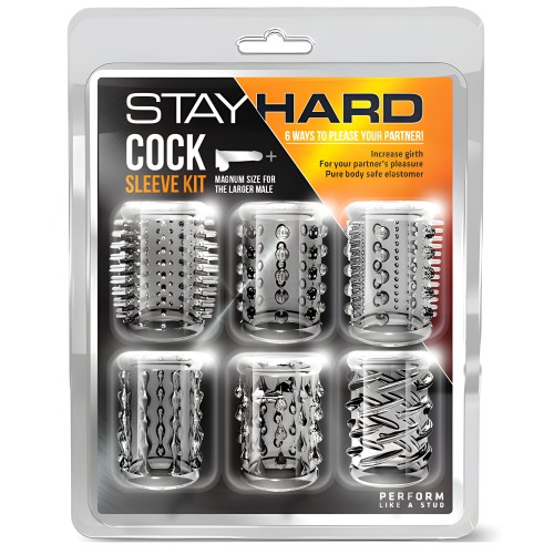 Blush Stay Hard Cock Sleeve Kit - Caja Transparente de 6