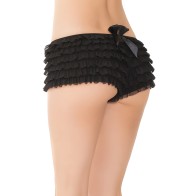 Ruffle Shorts w/Back Bow Detail Black OS/XL