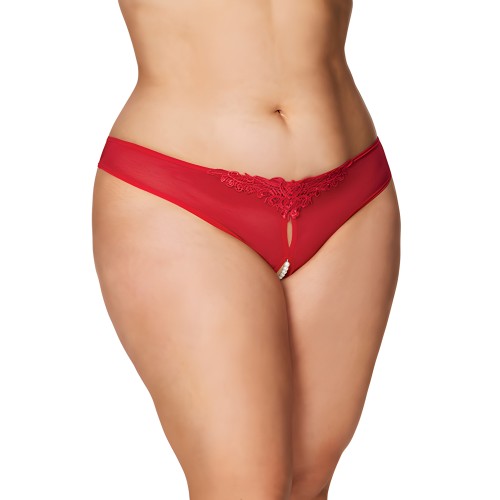 Tanga Abierto con Perlas Rojo 3X/4X - RSVP