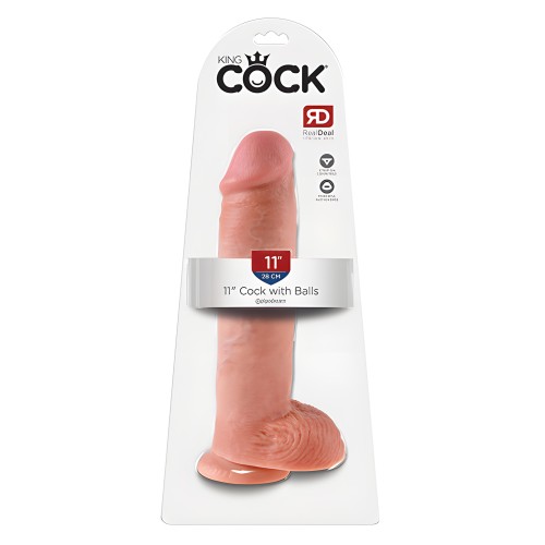 King Cock Pene de 11" con Testículos Carne
