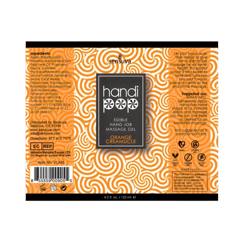 Gel de Masaje Handipop - Naranja Crema 4.2 oz